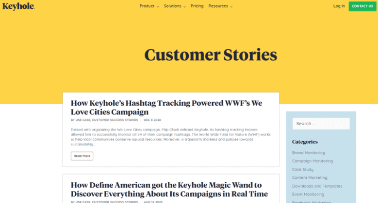 Designate a page/place for case studies on your site