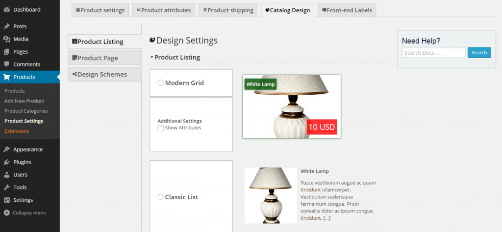 eCommerce catalog management plugin wordpress