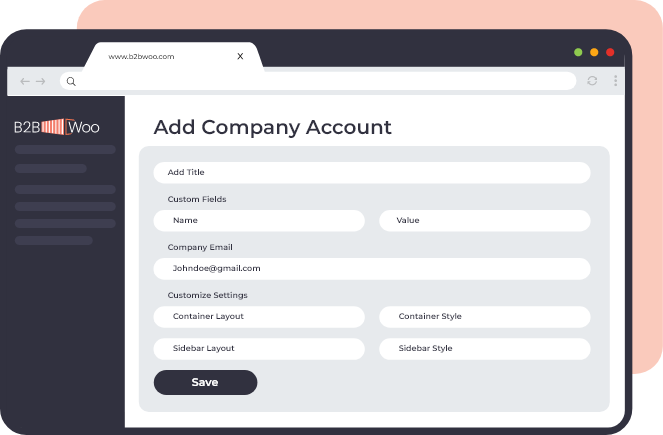woocommerce b2b company account management